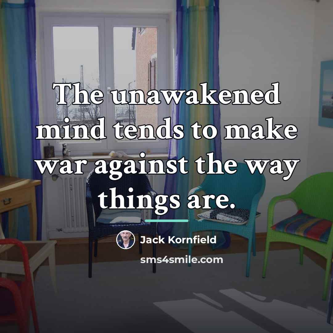 “The unawakened mind tends to make war against the way…” quote by Jack Kornfield