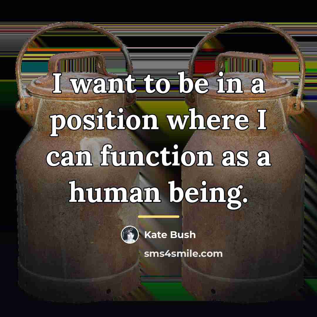 “I want to be in a position where I can…” quote by Kate Bush