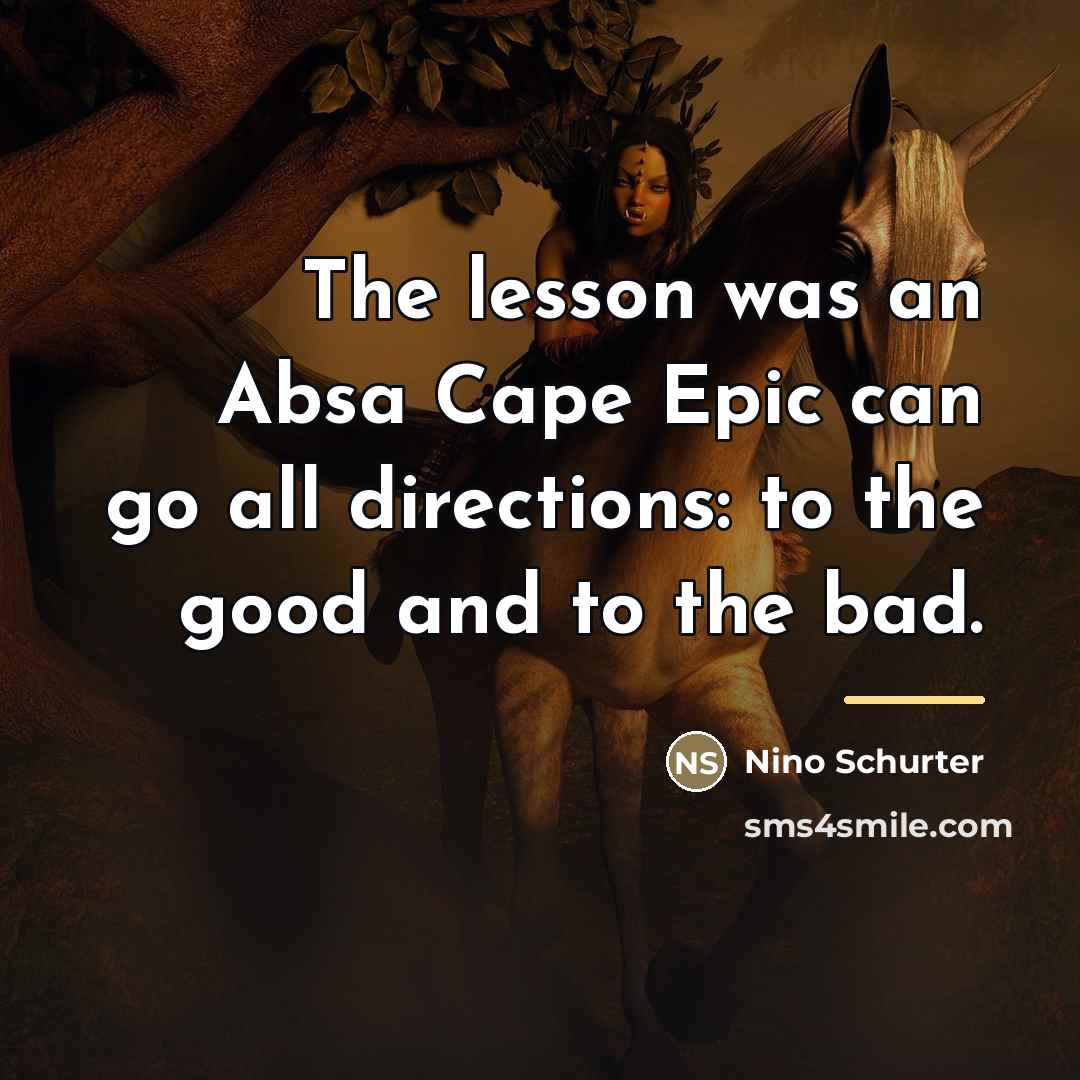 “The lesson was an Absa Cape Epic can go all…” quote by Nino Schurter