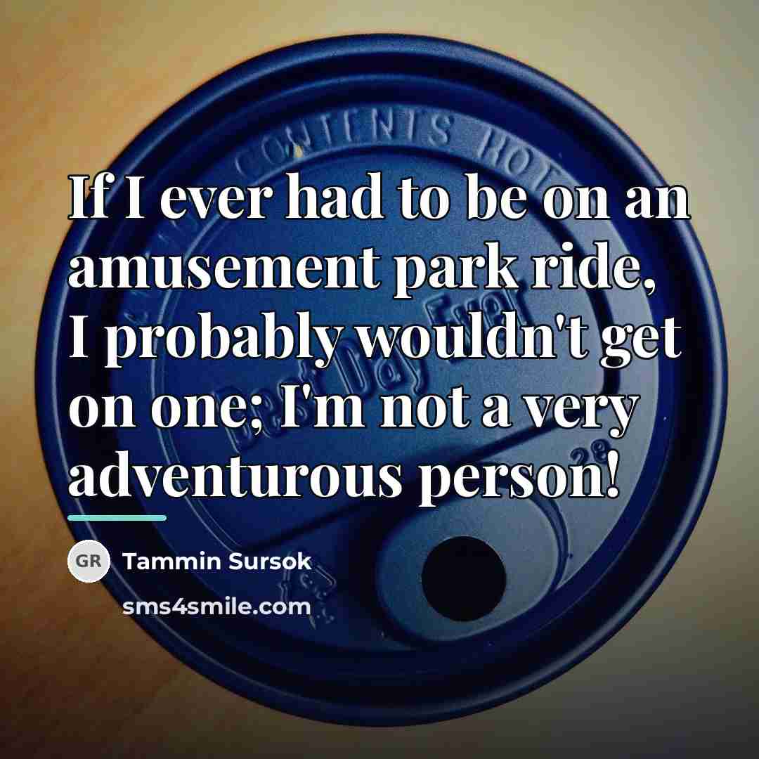 “If I ever had to be on an amusement park…” quote by Tammin Sursok