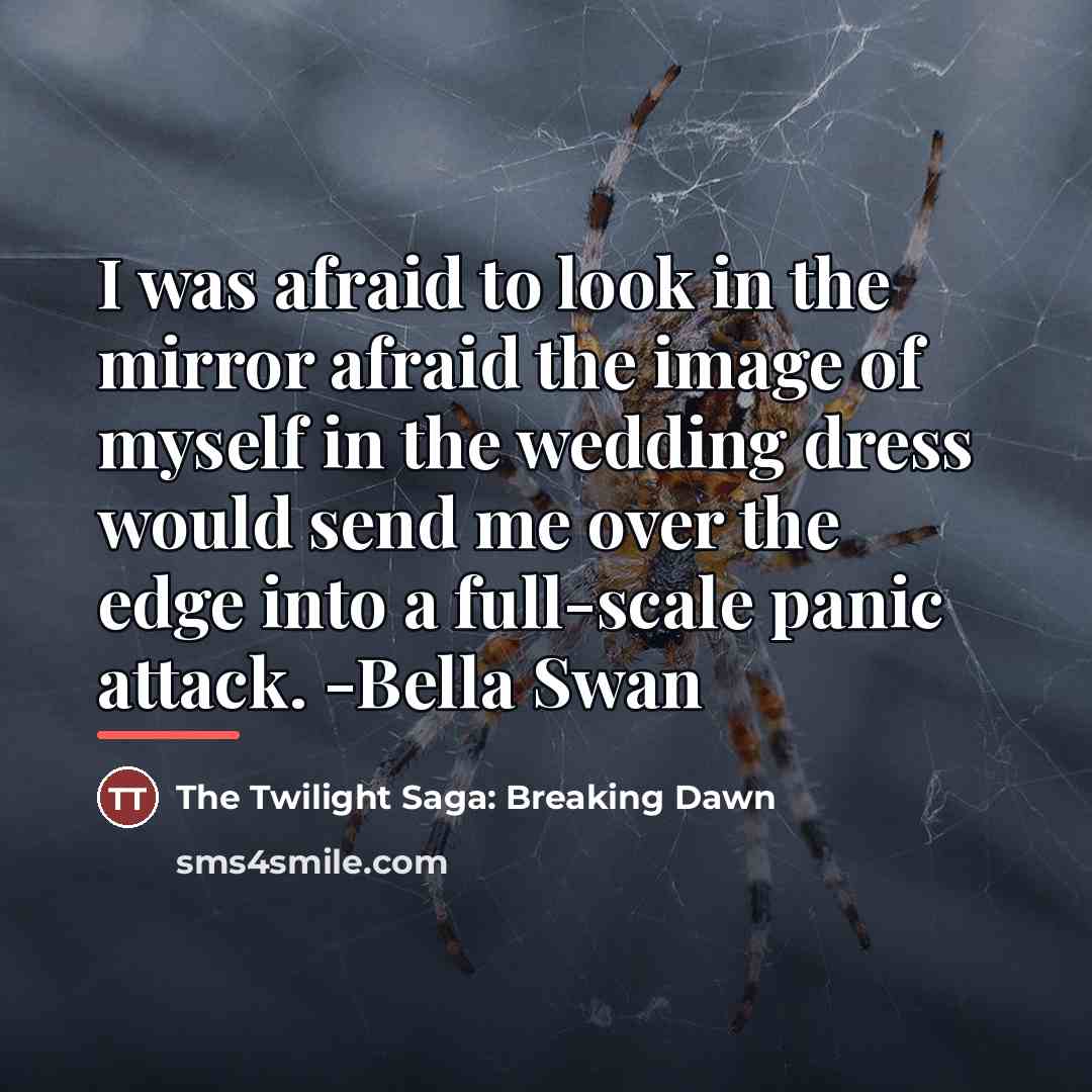 “I was afraid to look in the mirror afraid the…” quote by The Twilight Saga: Breaking Dawn