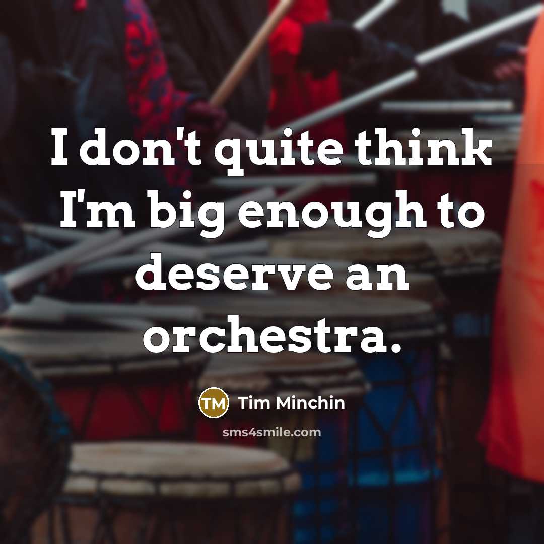 “I don't quite think I'm big enough to deserve an…” quote by Tim Minchin