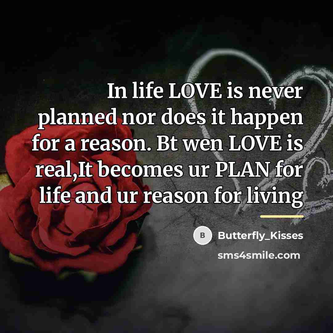 “In life LOVE is never planned nor does it happen…” quote by Butterfly_Kisses