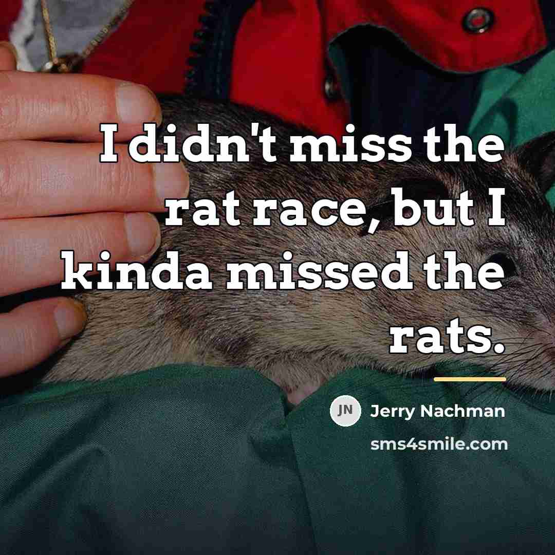 “I didn't miss the rat race, but I kinda missed…” quote by Jerry Nachman