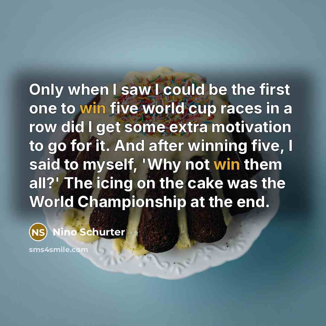“Only when I saw I could be the first one…” quote by Nino Schurter