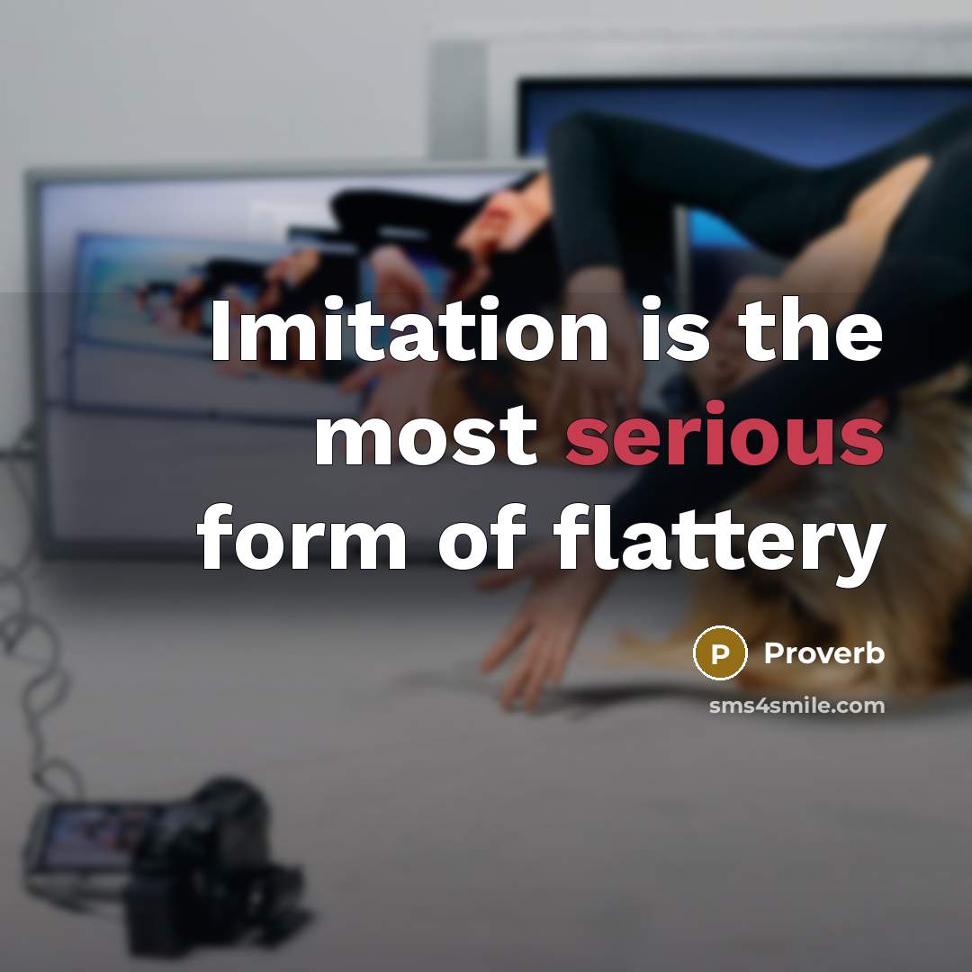 “Imitation is the most serious form of flattery…” quote by Proverb