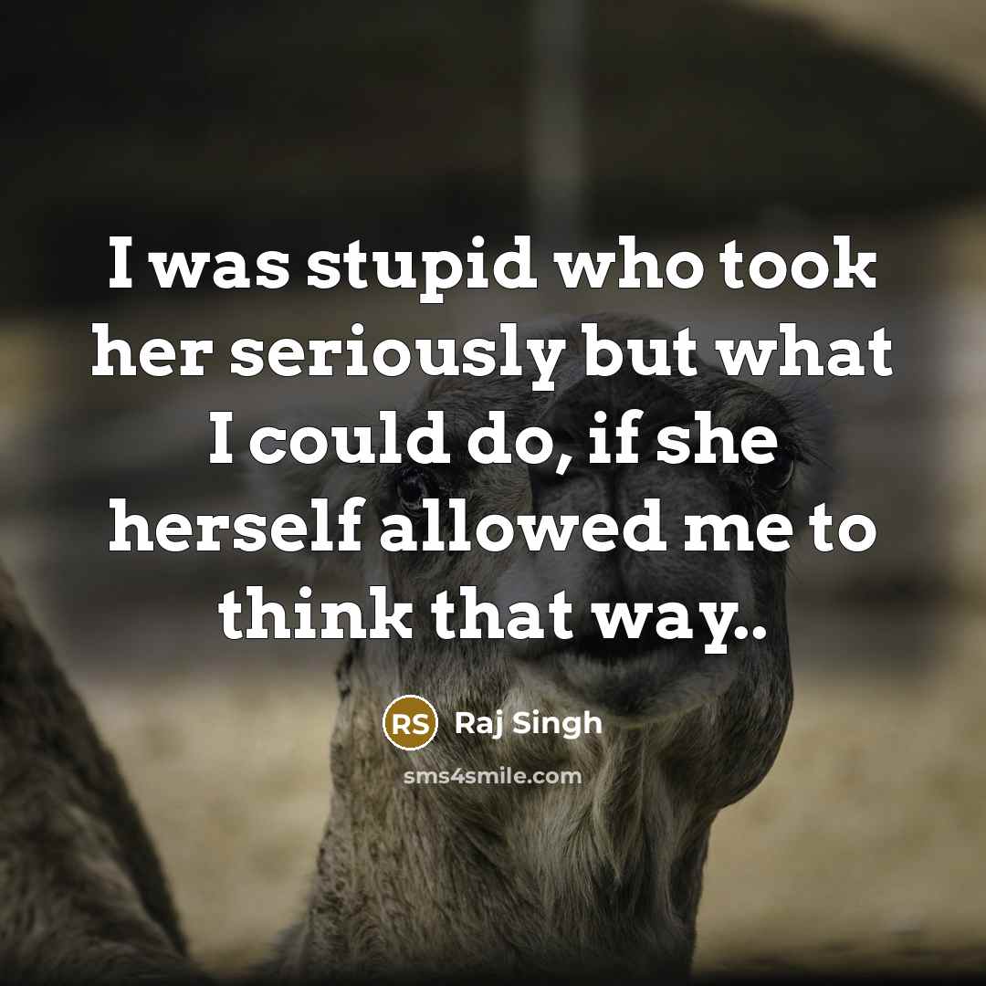 “I was stupid who took her seriously but what I…” quote by Raj Singh