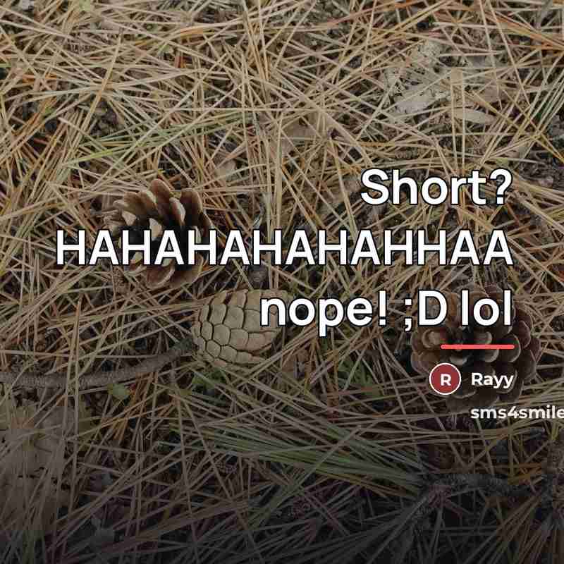“Short? HAHAHAHAHAHHAA nope! ;D lol…” quote by Rayy