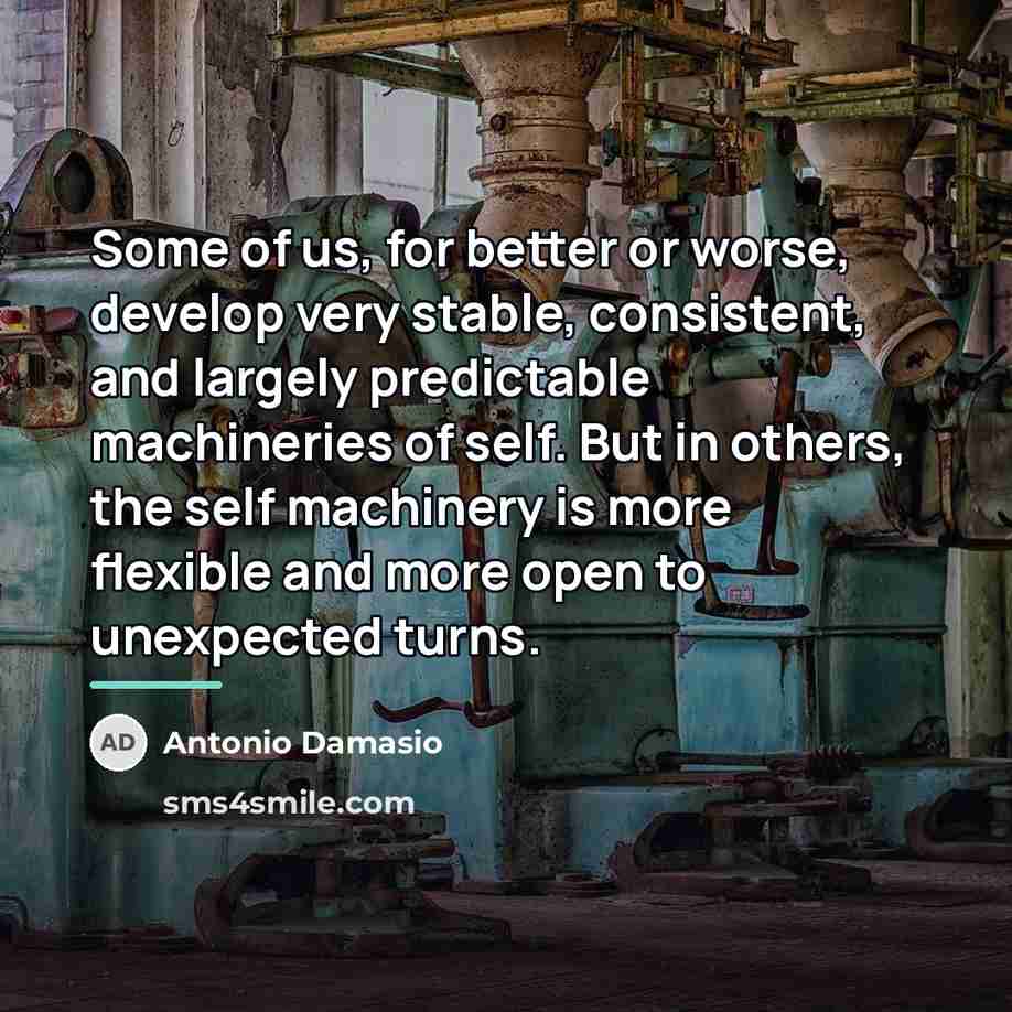 “Some of us, for better or worse, develop very stable,…” quote by Antonio Damasio