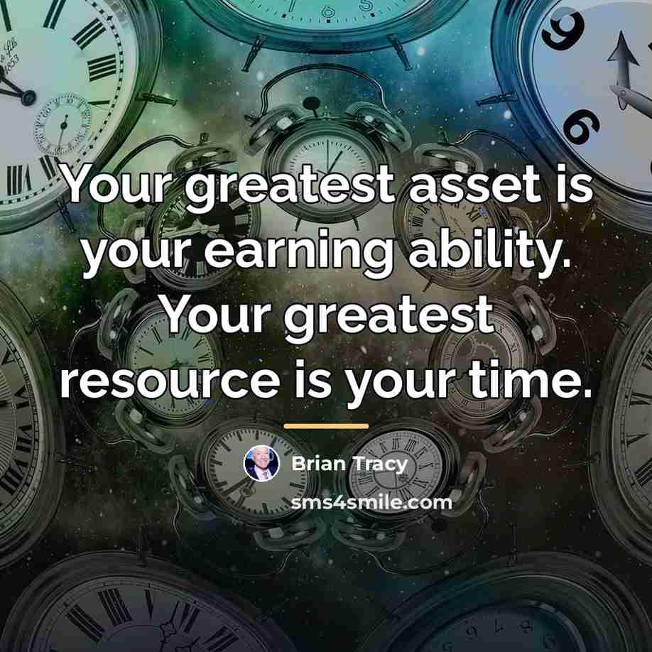 “Your greatest asset is your earning ability. Your greatest resource…” quote by Brian Tracy