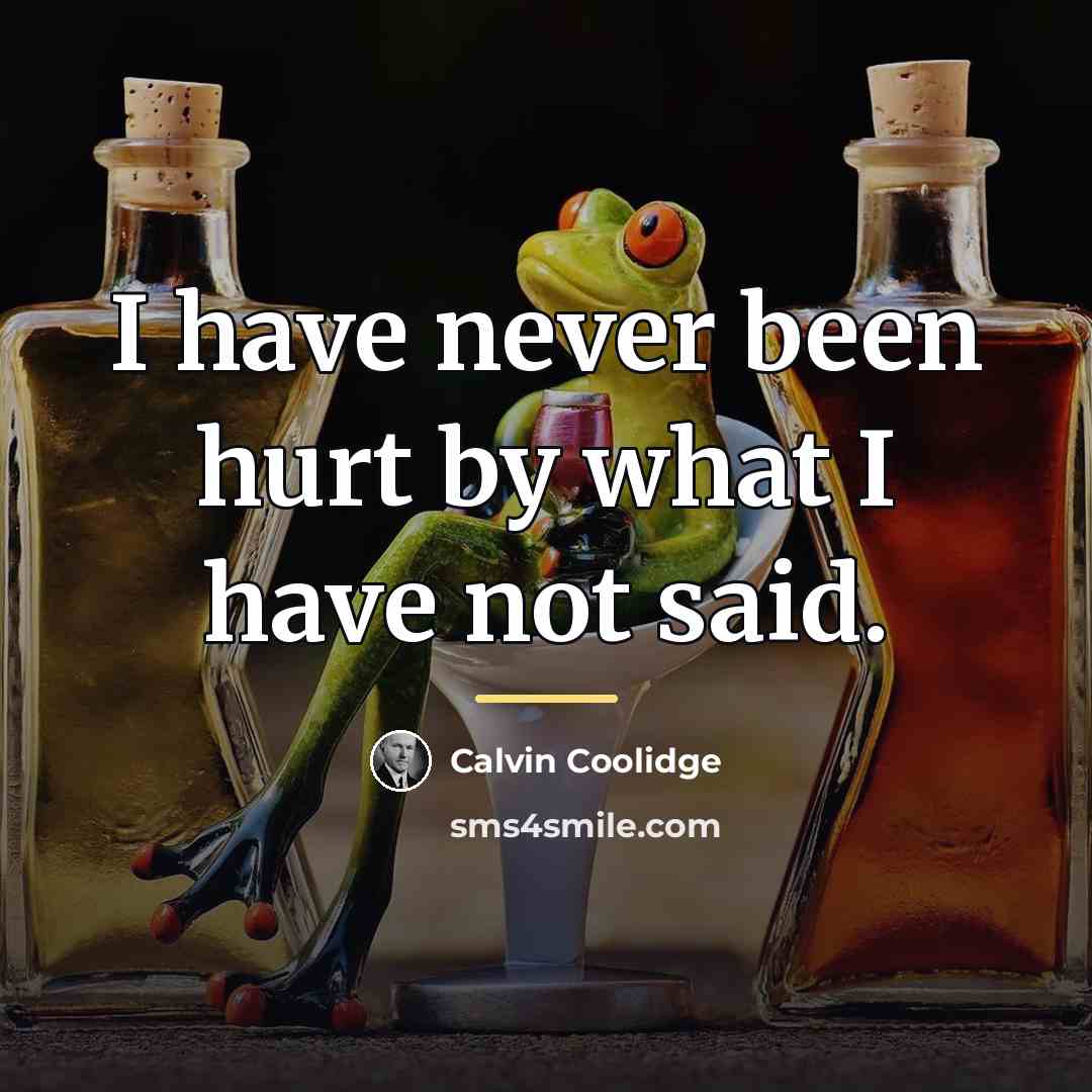 “I have never been hurt by what I have not…” quote by Calvin Coolidge