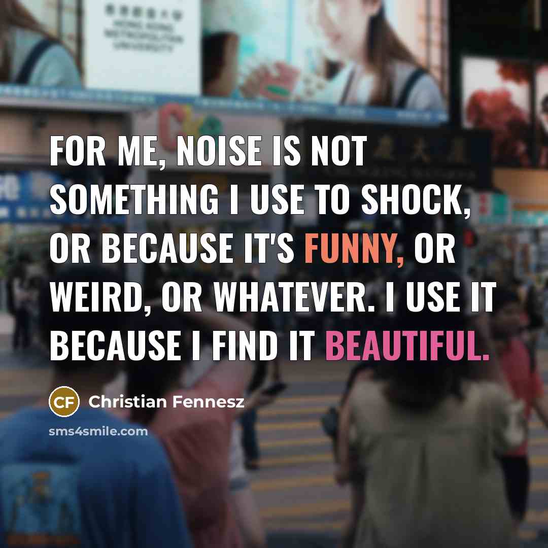 “For me, noise is not something I use to shock,…” quote by Christian Fennesz