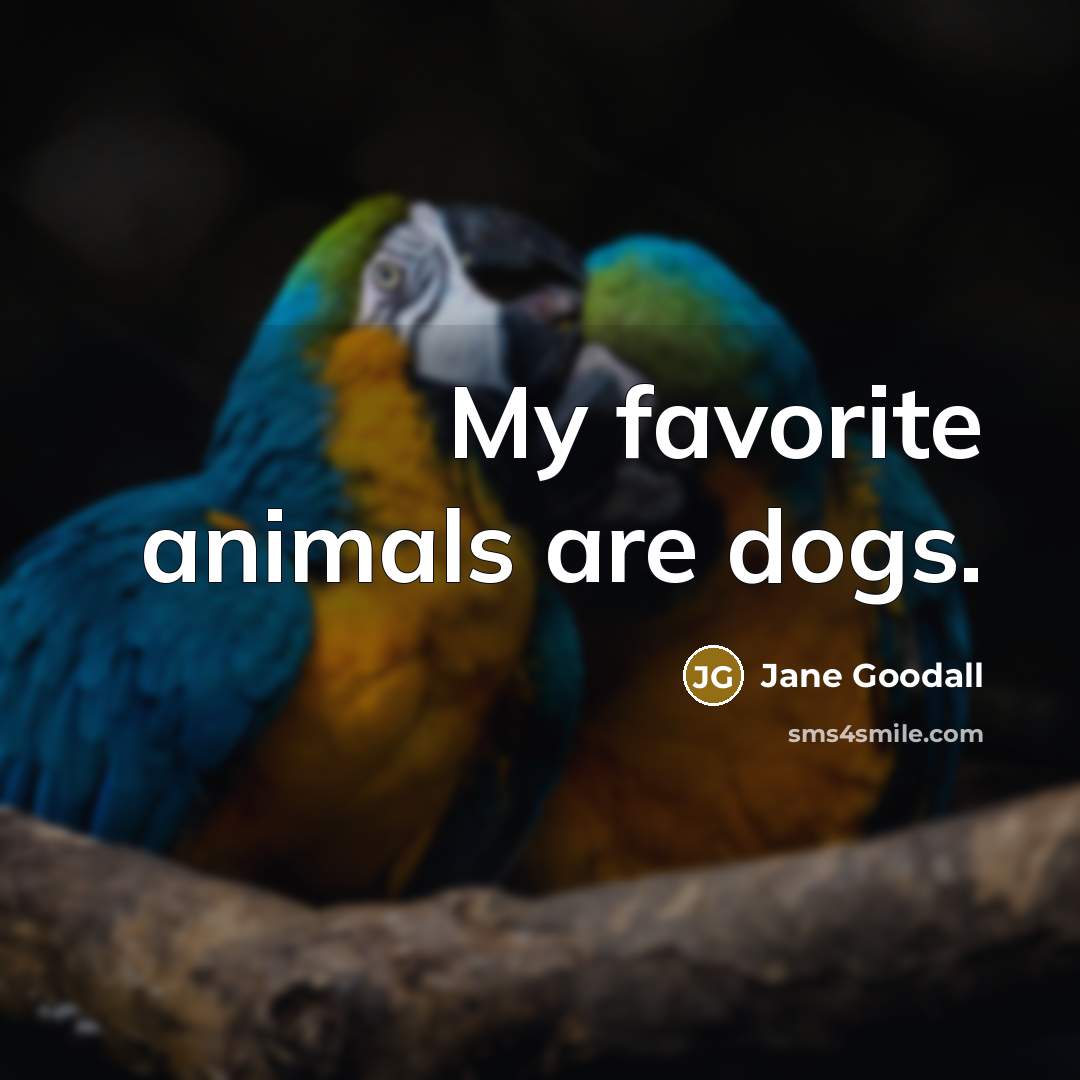 “My favorite animals are dogs.…” quote by Jane Goodall