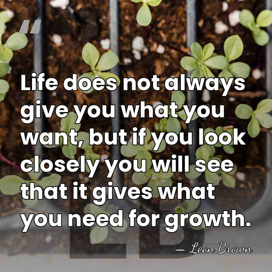 Life does not always give you what you want, but if you&hellip; - Leon Brown