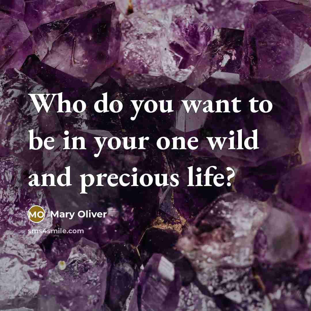 “Who do you want to be in your one wild…” quote by Mary Oliver