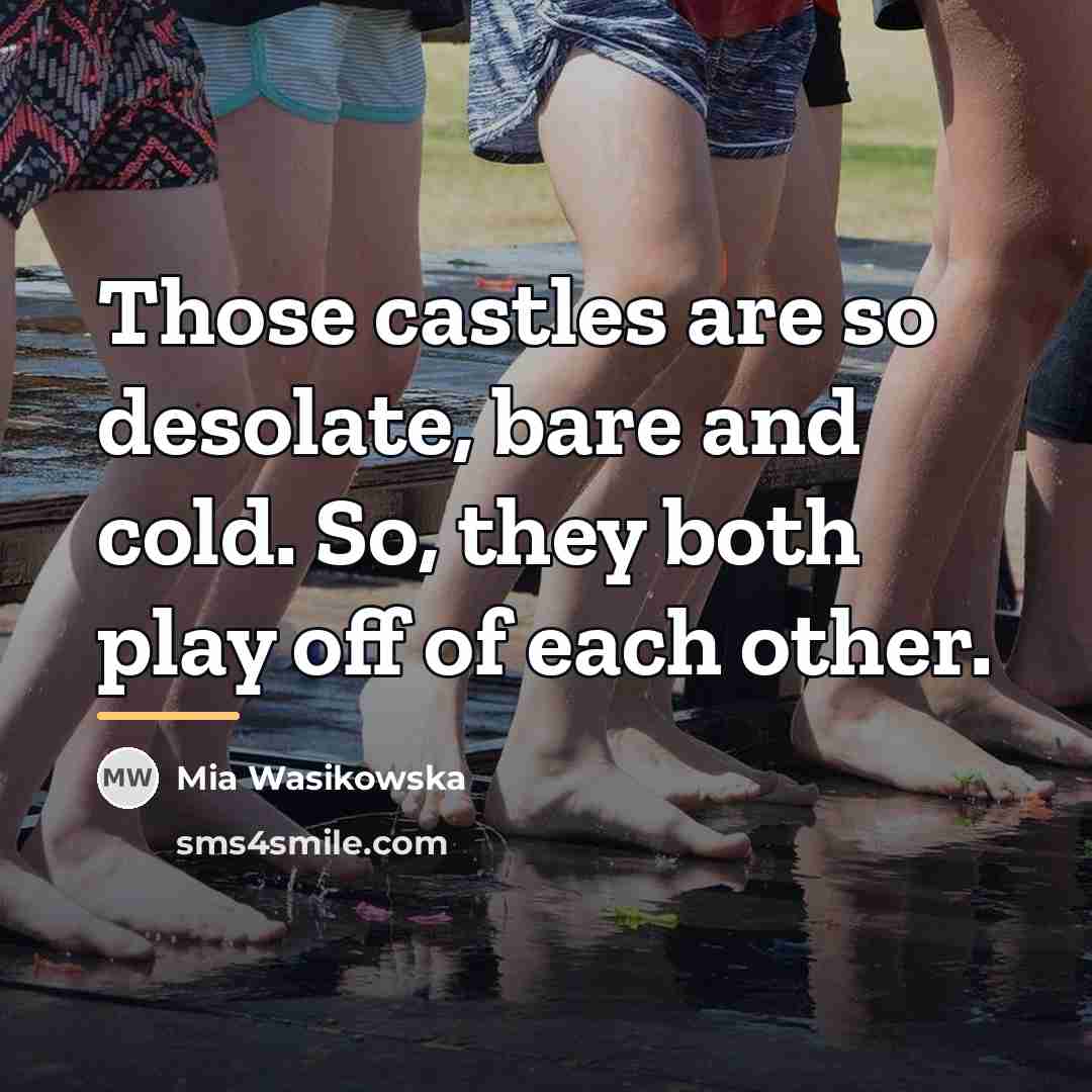“Those castles are so desolate, bare and cold. So, they…” quote by Mia Wasikowska