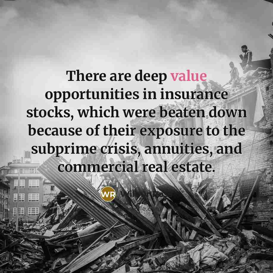 “There are deep value opportunities in insurance stocks, which were…” quote by Wilbur Ross