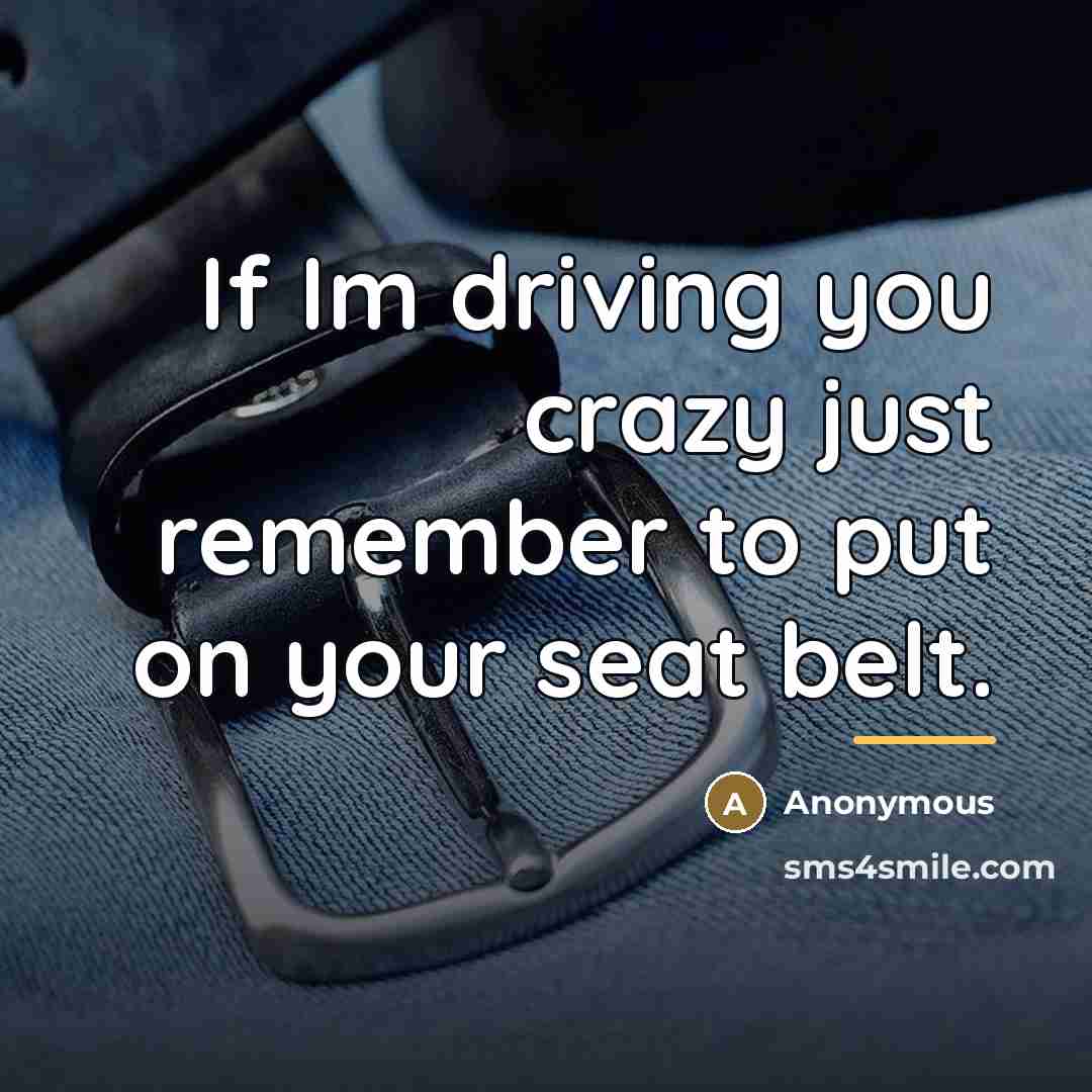 “If Im driving you crazy just remember to put on…” quote by Anonymous