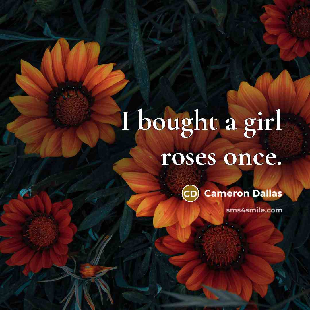 “I bought a girl roses once.…” quote by Cameron Dallas