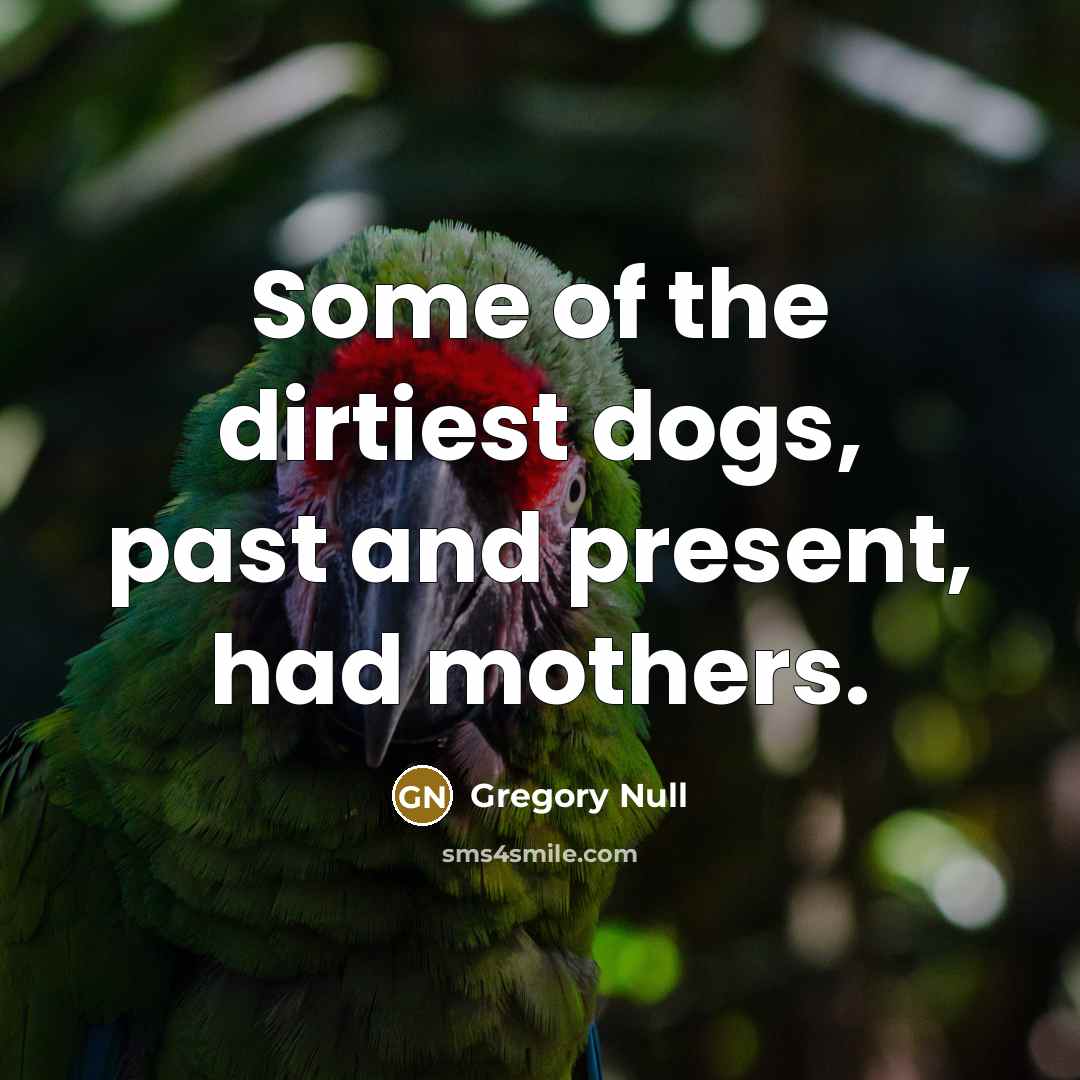 “Some of the dirtiest dogs, past and present, had mothers.” quote by Gregory Null