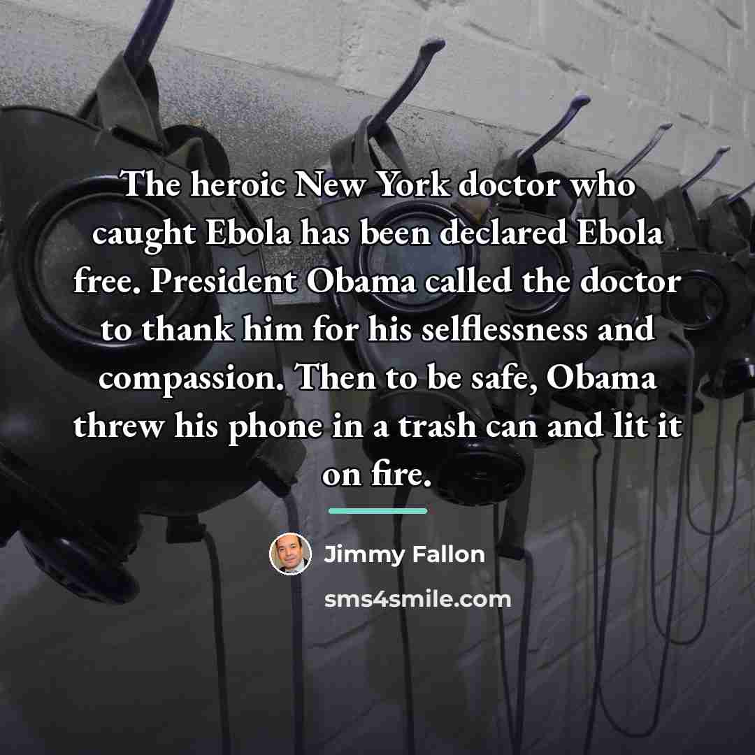 “The heroic New York doctor who caught Ebola has been…” quote by Jimmy Fallon