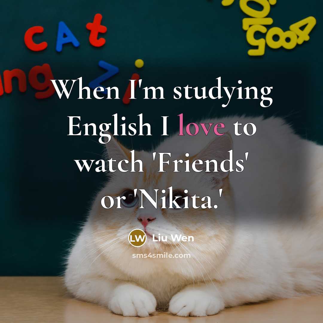 “When I'm studying English I love to watch 'Friends' or…” quote by Liu Wen