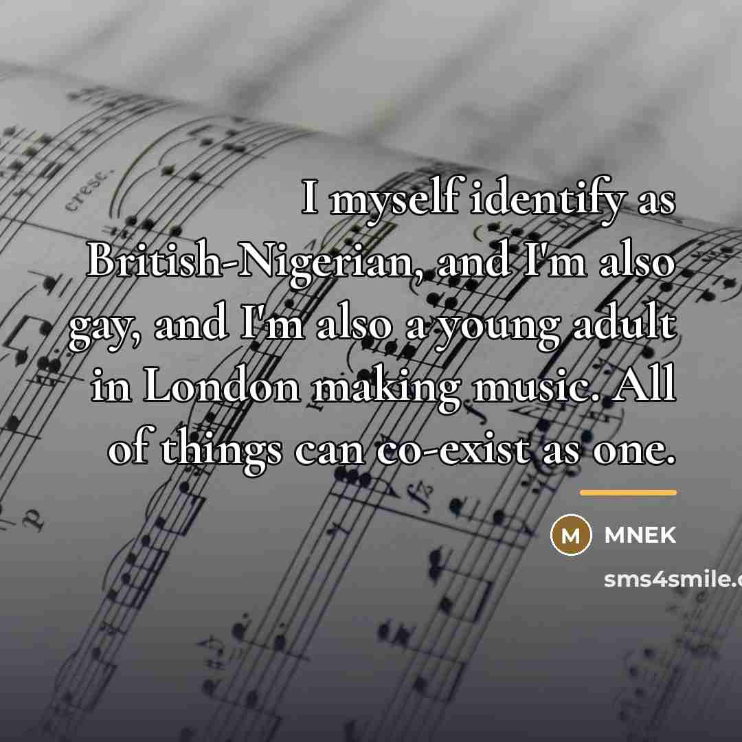 “I myself identify as British-Nigerian, and I'm also gay, and…” quote by MNEK