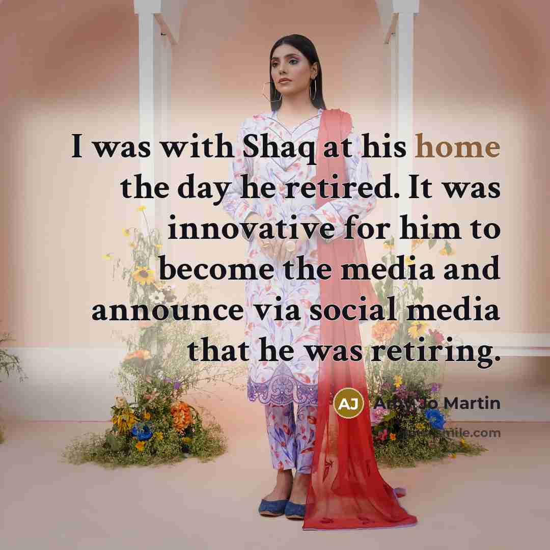 “I was with Shaq at his home the day he…” quote by Amy Jo Martin