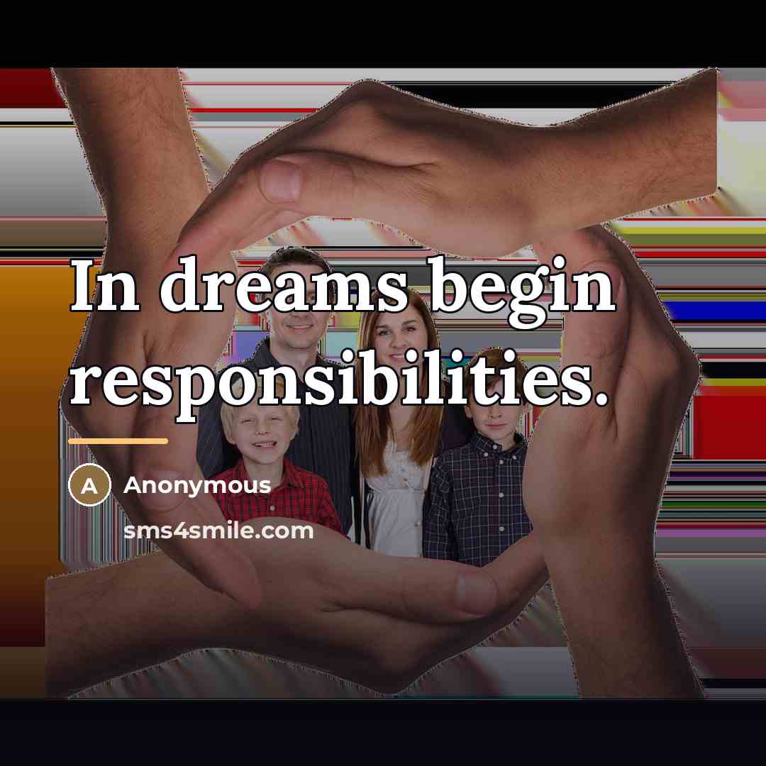 “In dreams begin responsibilities.…” quote by Anonymous