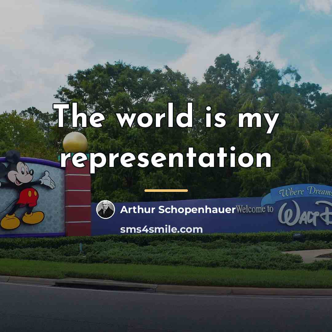 “The world is my representation…” quote by Arthur Schopenhauer
