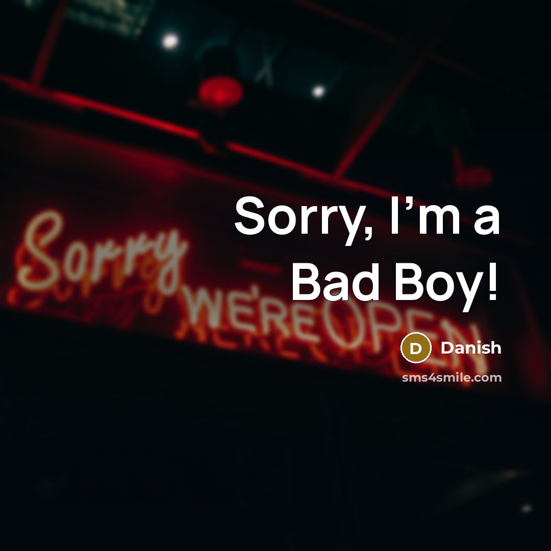 “Sorry, I'm a Bad Boy!…” quote by Danish