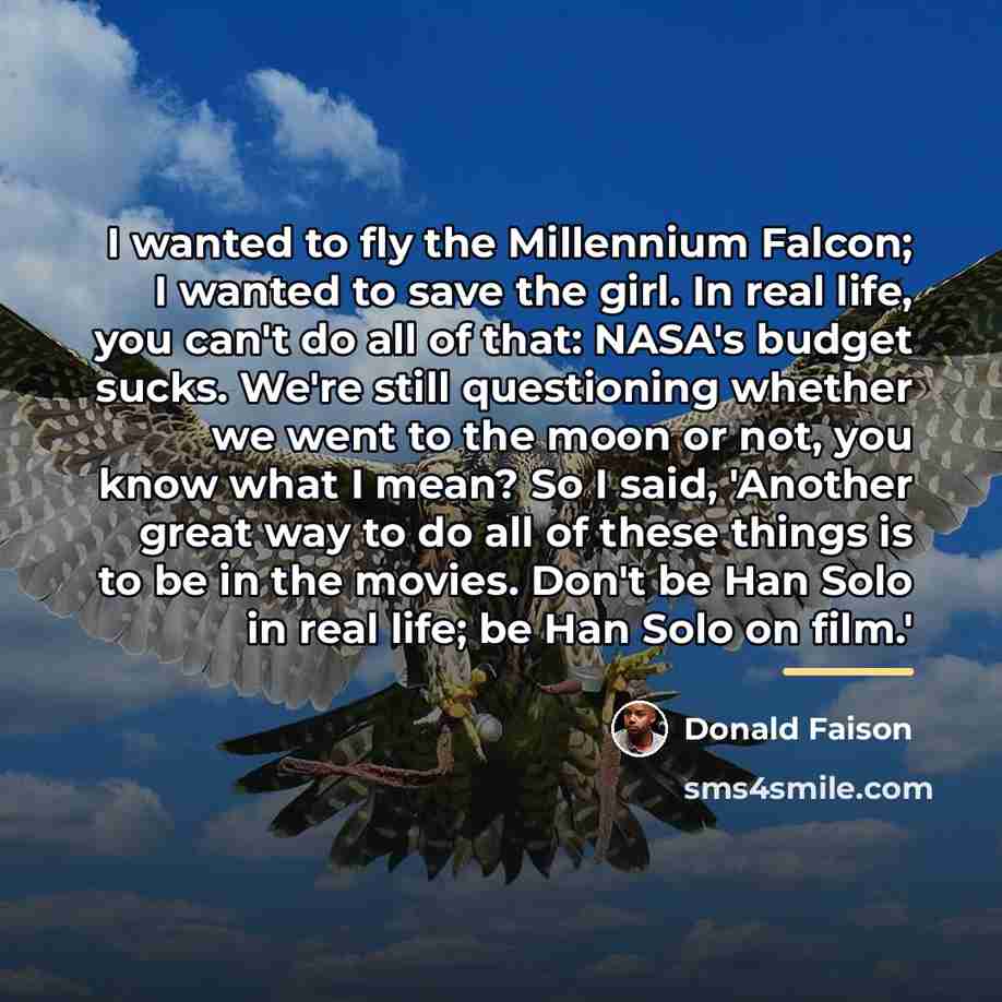 “I wanted to fly the Millennium Falcon; I wanted to…” quote by Donald Faison
