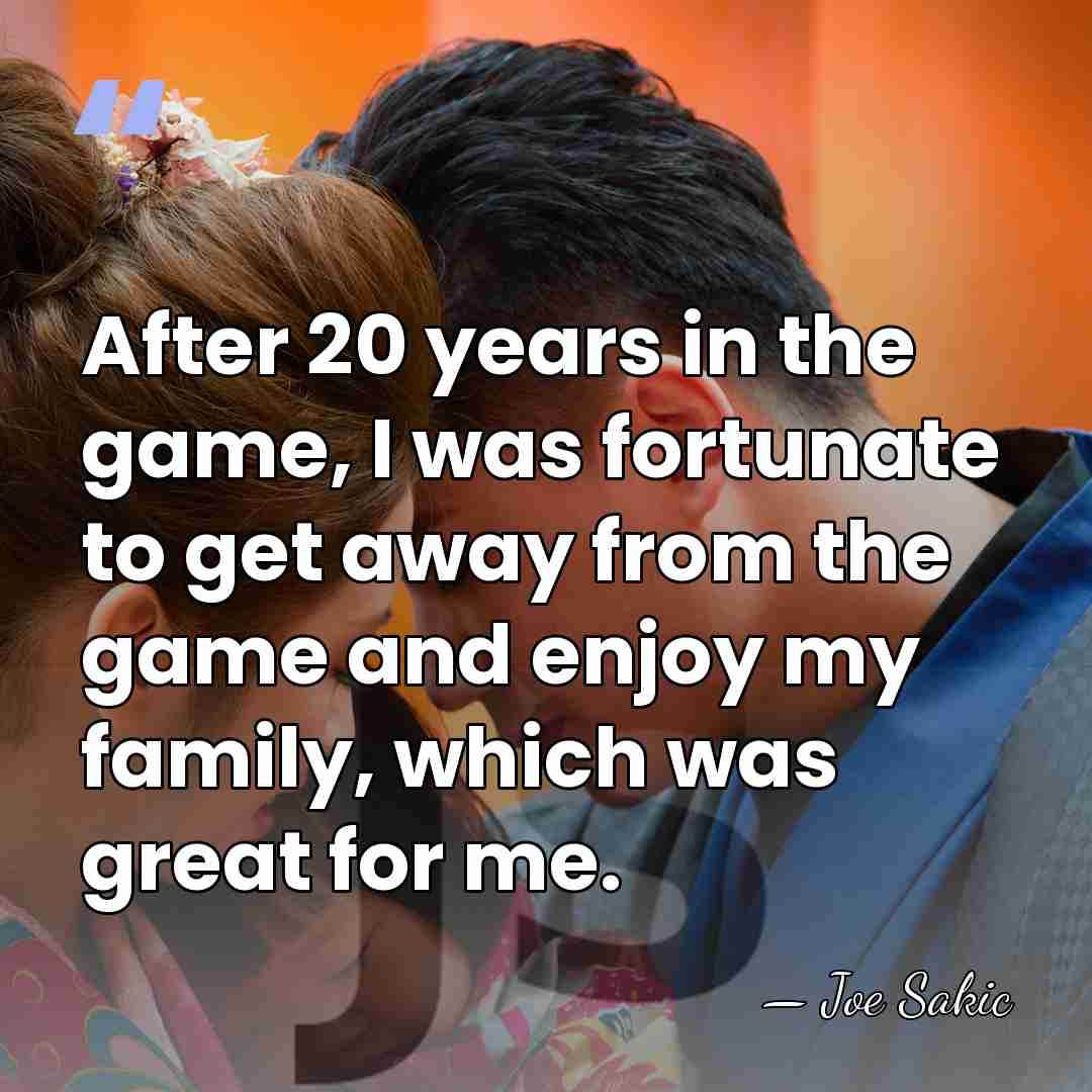 After 20 years in the game, I was fortunate to get away&hellip; - Joe Sakic