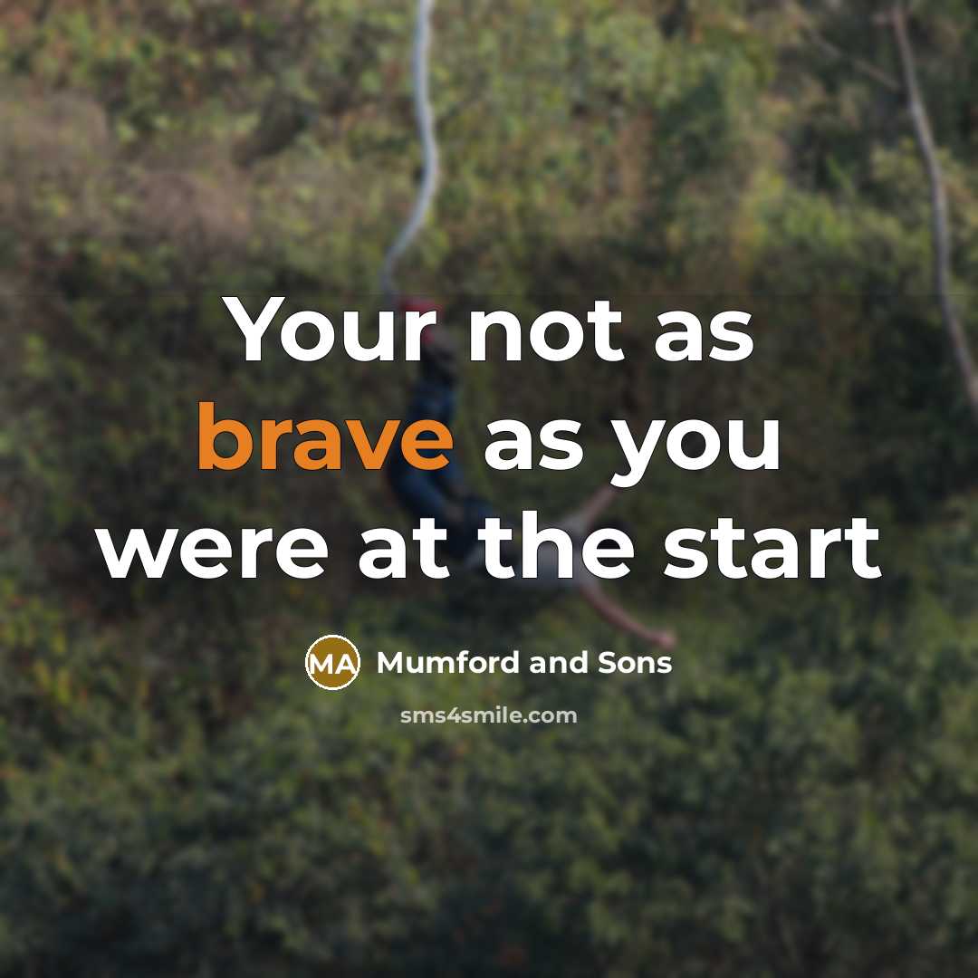 “Your not as brave as you were at the start” quote by Mumford And Sons