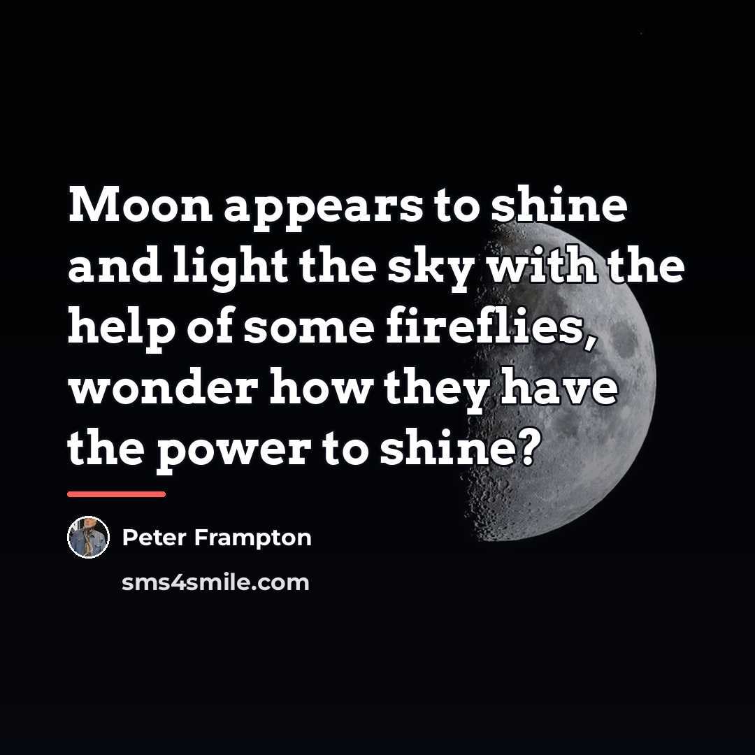 “Moon appears to shine and light the sky with the…” quote by Peter Frampton