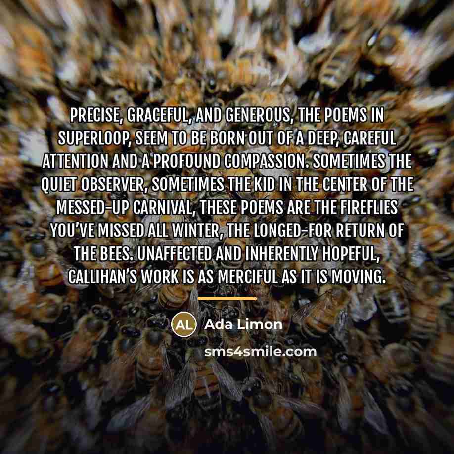 “Precise, graceful, and generous, the poems in SuperLoop, seem to…” quote by Ada Limon