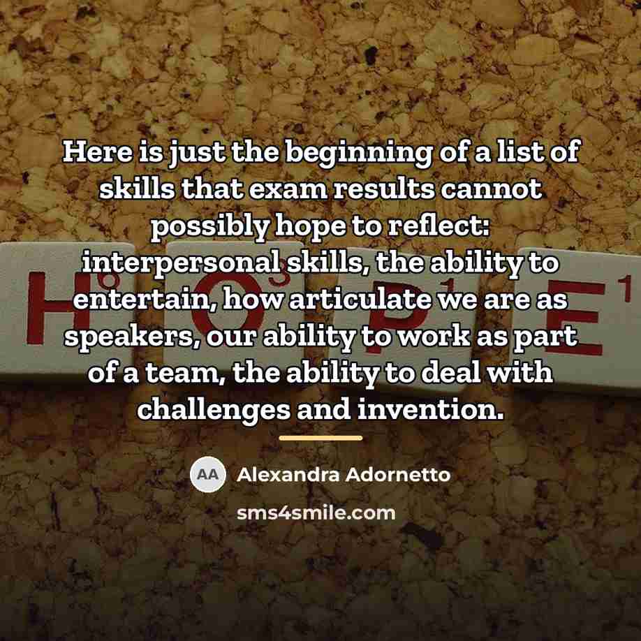 “Here is just the beginning of a list of skills…” quote by Alexandra Adornetto