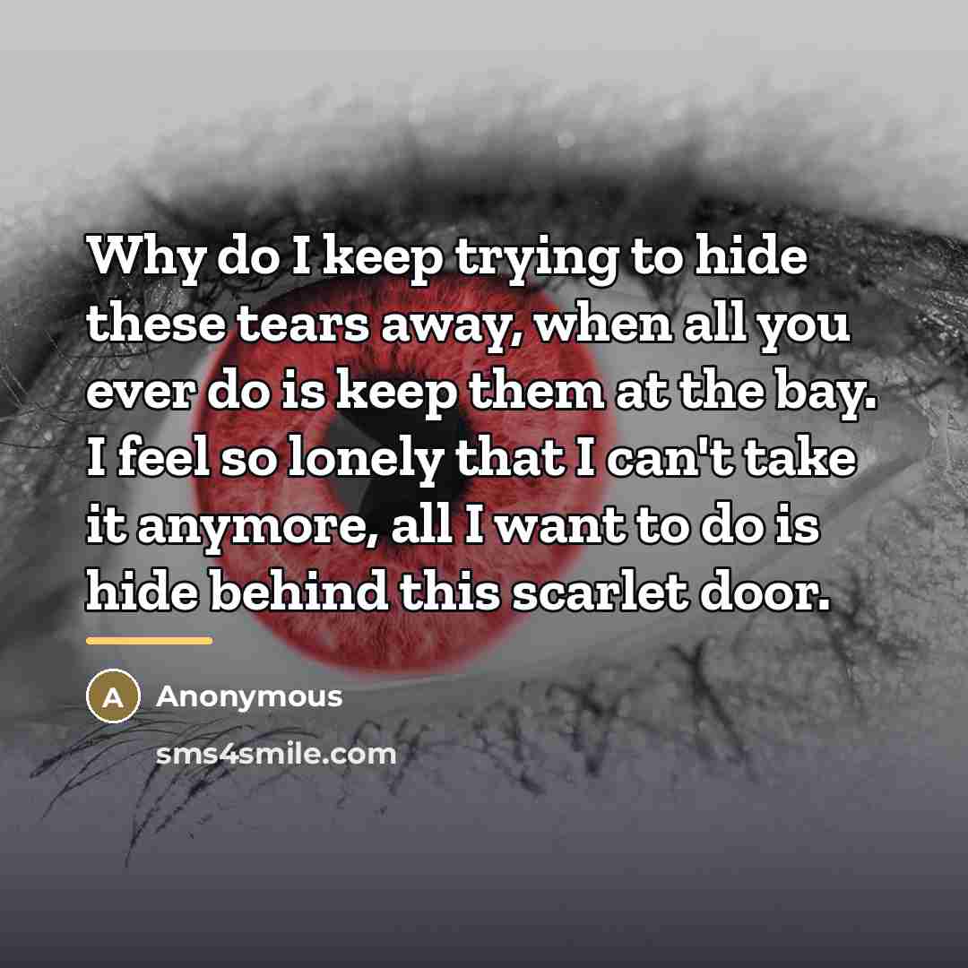 “Why do I keep trying to hide these tears away,…” quote by Anonymous
