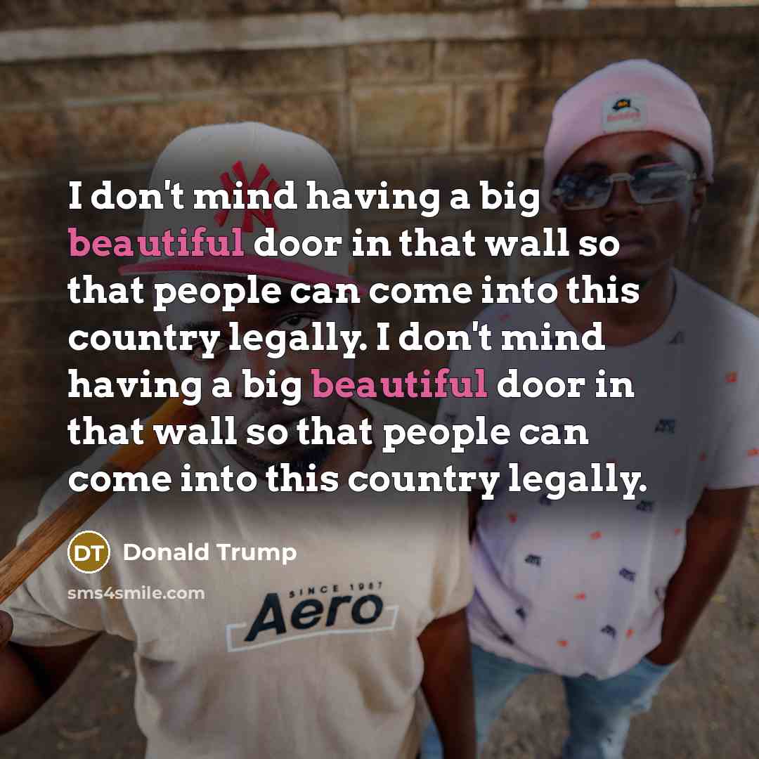“I don't mind having a big beautiful door in that…” quote by Donald Trump