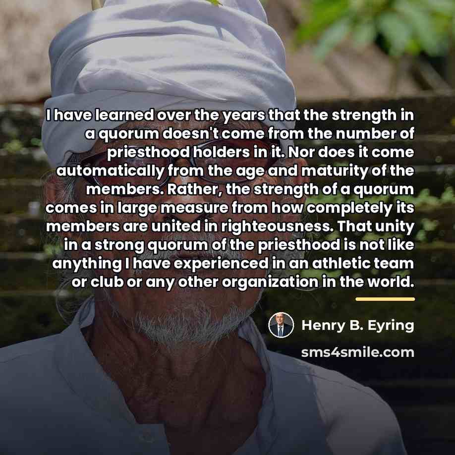 “I have learned over the years that the strength in…” quote by Henry B. Eyring