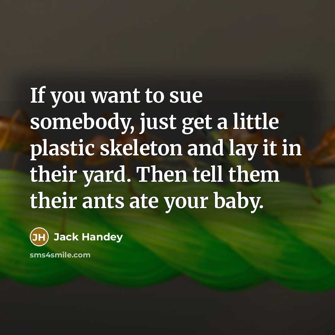 “If you want to sue somebody, just get a little…” quote by Jack Handey