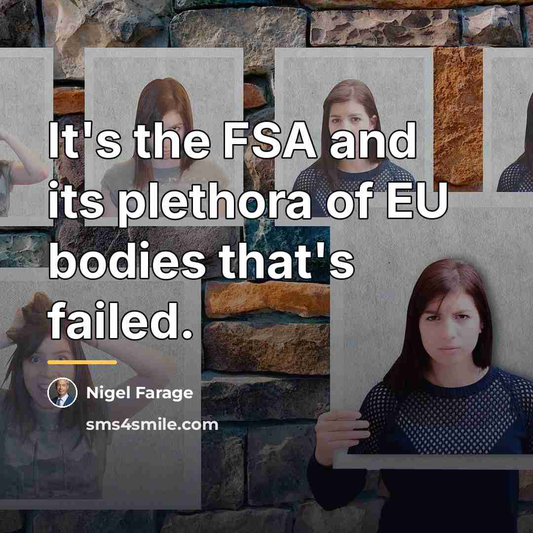 “It's the FSA and its plethora of EU bodies that's…” quote by Nigel Farage