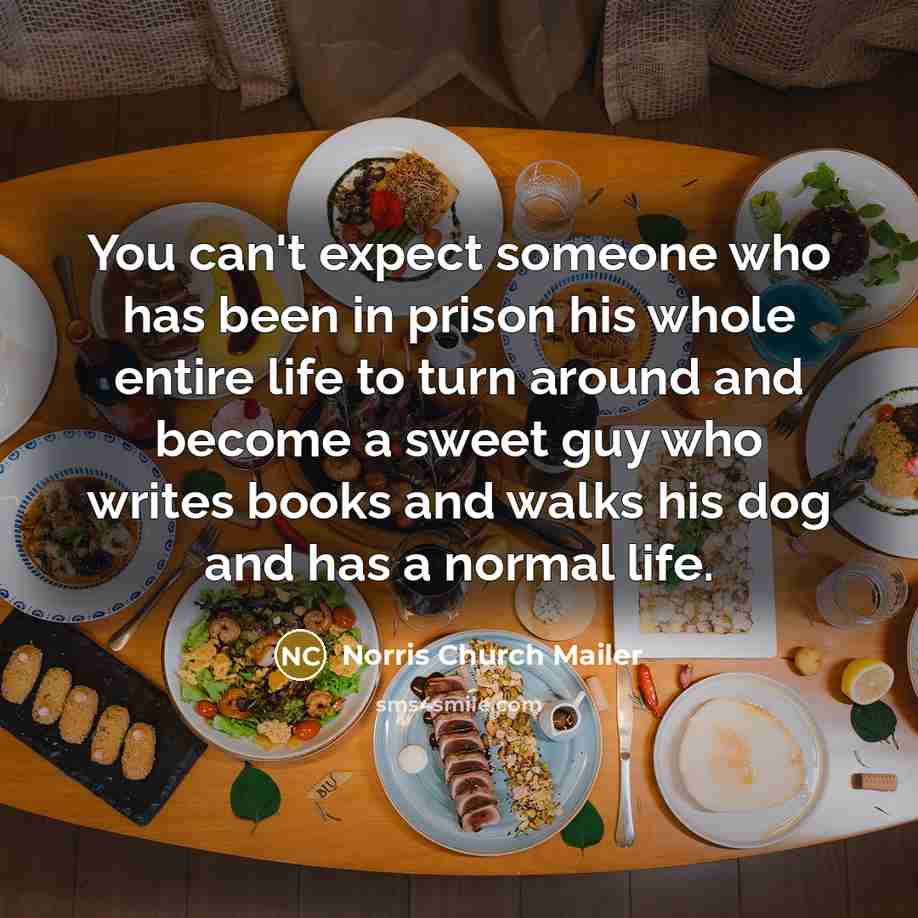 “You can't expect someone who has been in prison his…” quote by Norris Church Mailer
