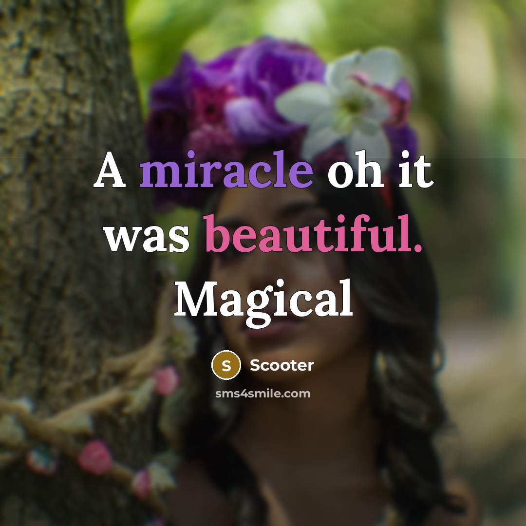 “A miracle oh it was beautiful. Magical…” quote by Scooter