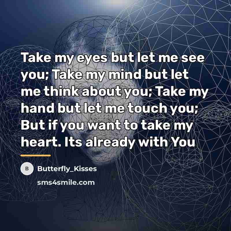 “Take my eyes but let me see you; Take my…” quote by Butterfly_Kisses
