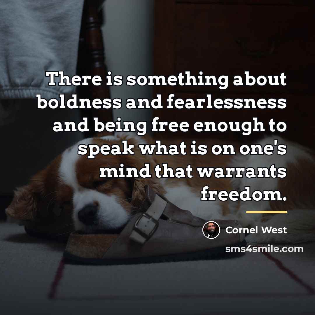 “There is something about boldness and fearlessness and being free…” quote by Cornel West