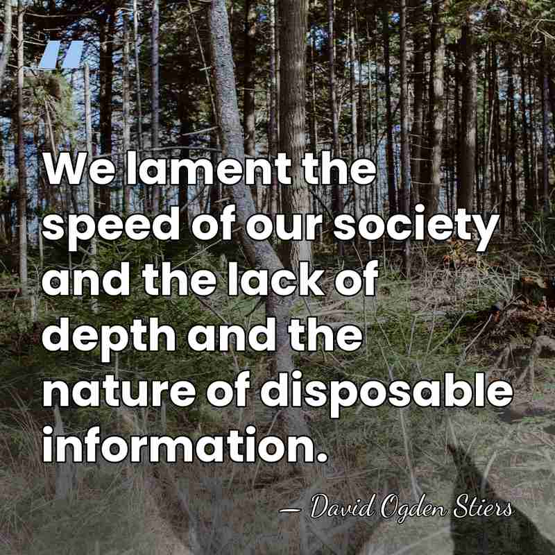 We lament the speed of our society and the lack of depth&hellip; - David Ogden Stiers