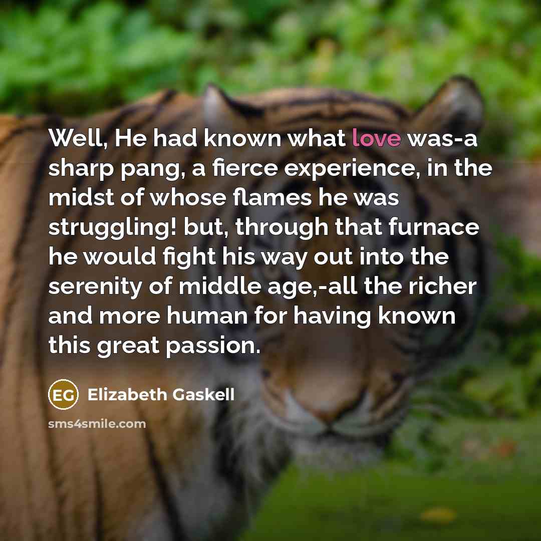 “Well, He had known what love was-a sharp pang, a…” quote by Elizabeth Gaskell