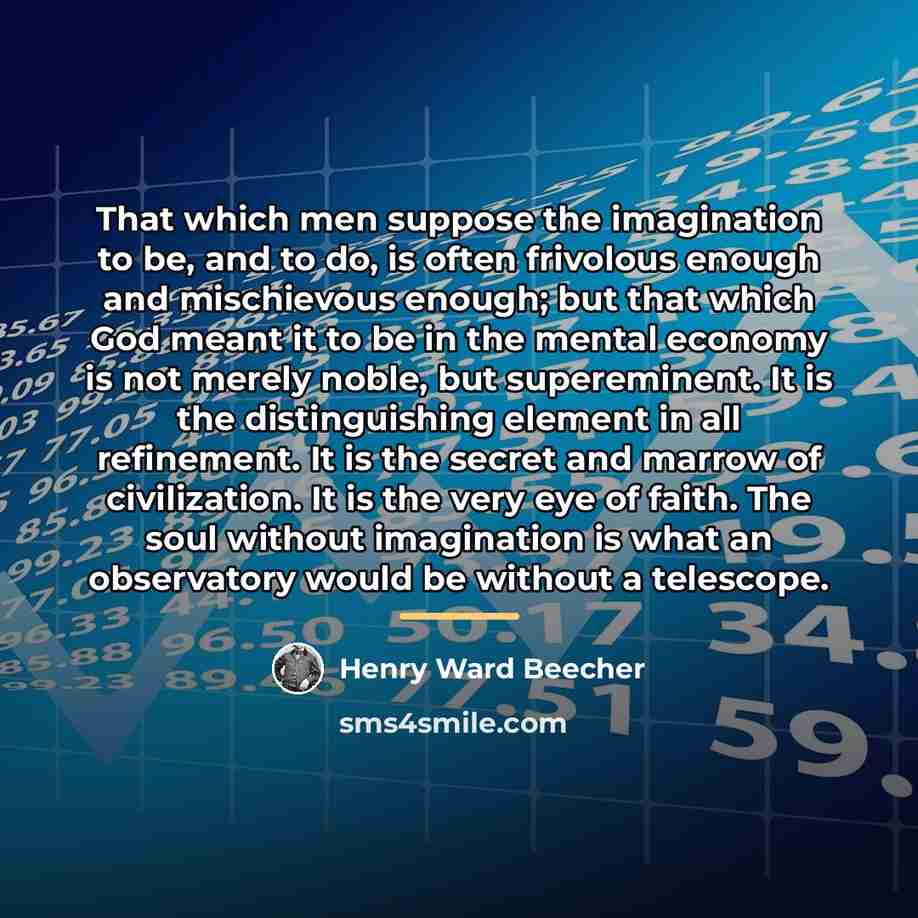 “That which men suppose the imagination to be, and to…” quote by Henry Ward Beecher