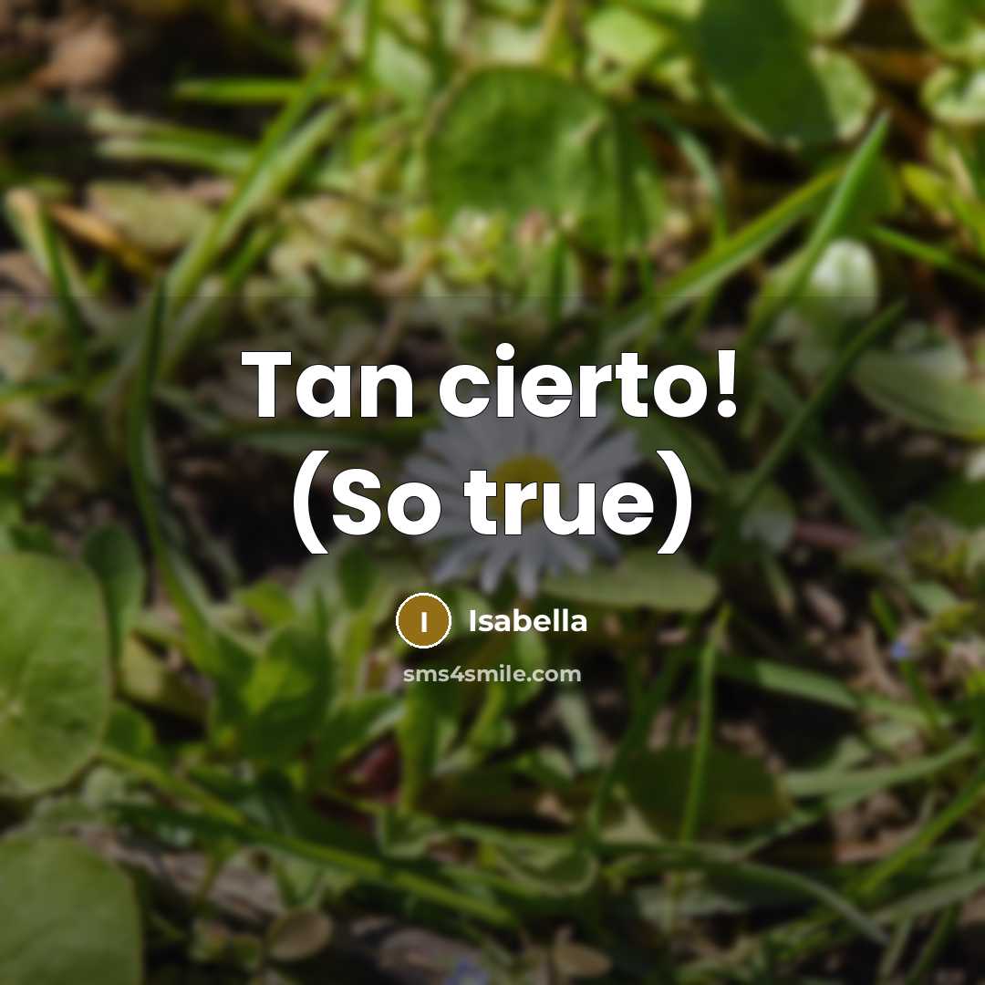 “Tan cierto! (So true)…” quote by Isabella
